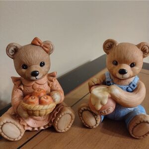 Homco set of Boy and Girl Bears